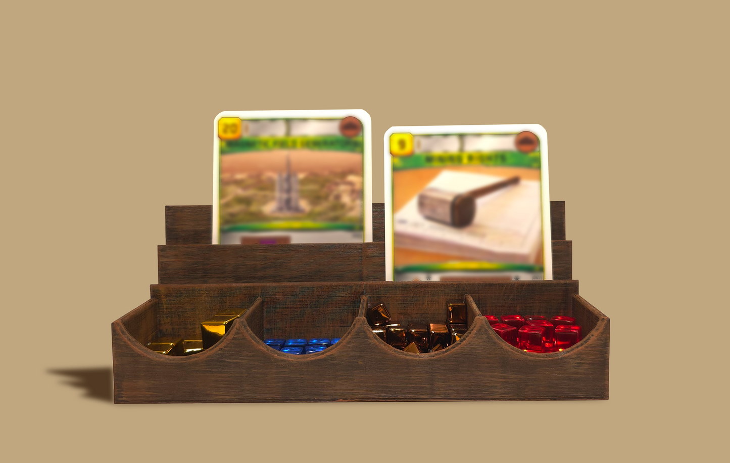 Wood Card Holder Resource Organizer